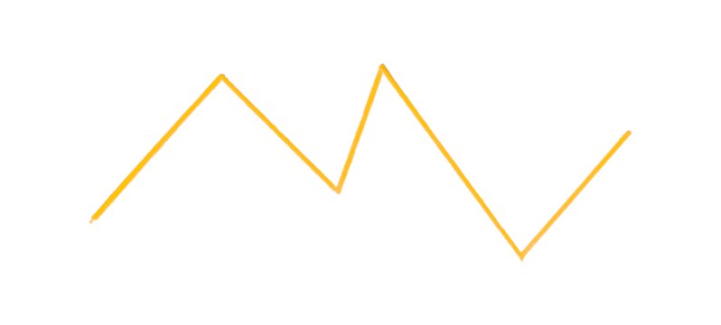 Yellow ink pen line, underline, isolated on transparent background. Simple ink pen scribble effect, perfect for business and school presentation design.