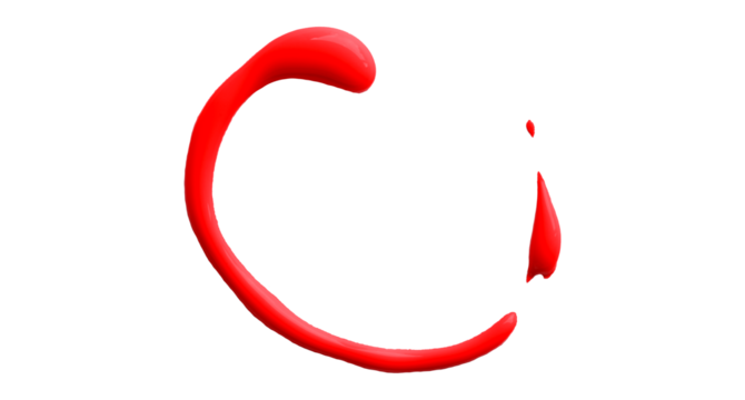 Beautiful red watercolor brush isolated on transparent background. - Powered by Adobe