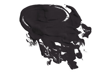 Beautiful black watercolor brush isolated on transparent background.