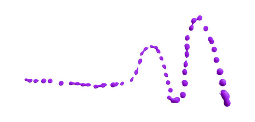Beautiful purple watercolor brush isolated on transparent background.