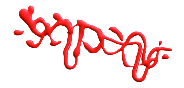 Beautiful red watercolor brush isolated on transparent background.