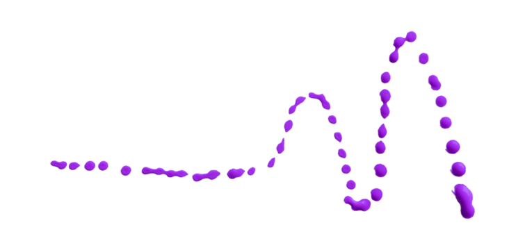 Beautiful purple watercolor brush isolated on transparent background.