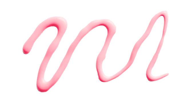 Beautiful pink watercolor brush isolated on transparent background.