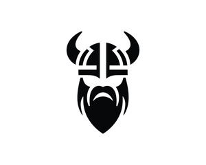 Bold Viking Warrior Symbol in Striking Black Vector Silhouette