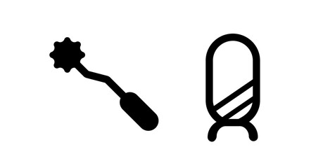 Bold Black Icons:  Microphone and Starburst Cleaning Tool Set