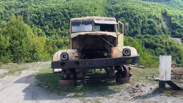 Static Shot of Old ZIL-157 Soviet Era Pickup Truck