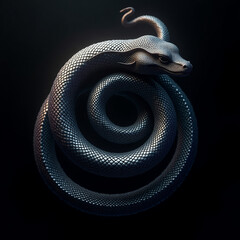 Fototapeta premium Abstract Spiral Snake – Fantasy Reptile Curling into Infinity