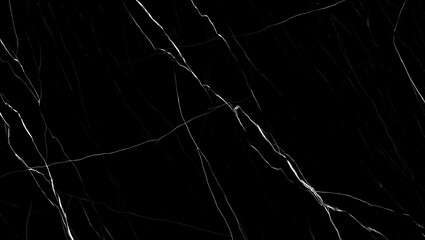 Striking Black Marble Texture Background with Bold and Prominent White Veins Creating Strong Diagonal Patterns