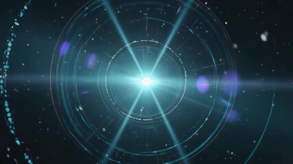 Futuristic Sci-Fi HUD Animation with Glowing Technology Rings - Powered by Adobe