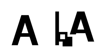 Abstract Bold Black Letter A Variations: Minimalist Design Concept