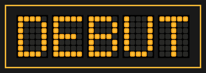 Fototapeta premium Orange color led banner in word debut on black background