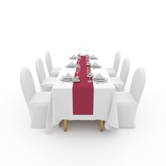 3d render Banquet Table and Chair design element Furniture