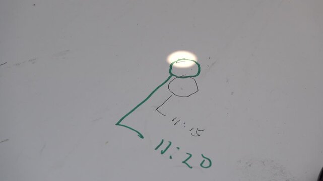 Pinhole projection of sun with notations on position and time.