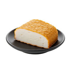 Crispy Fish Cake Slice on Dark Plate