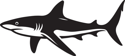 Shark line art logo in abstract style, Minimalist shark vector for clean branding