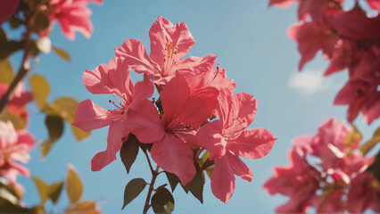 Bougainvillea flowers in soft focus background