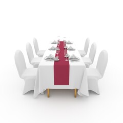 3d render Banquet Table and Chair design element Furniture