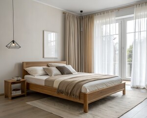 Scandinavian Minimalist Bedroom with Neutral Colors
