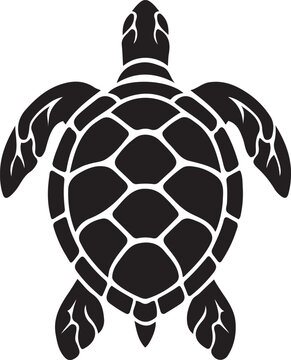 Stylized turtle silhouette for design work, Creative turtle graphic for branding