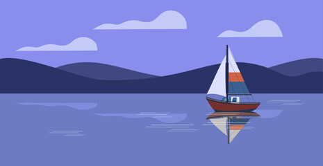 Naklejka premium sailboat on the sea