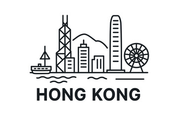 Obraz premium Hong Kong skyline with iconic towers and urban landmarks