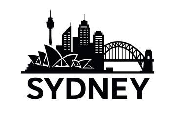 Fototapeta premium Sydney skyline with Opera House, Harbour Bridge and tower view