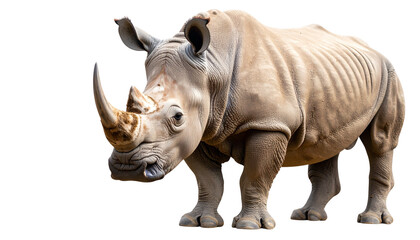 Obraz premium Rhinoceros png wild animal png large mammal png African animal png horned animal png wildlife isolated on transparent background, png.