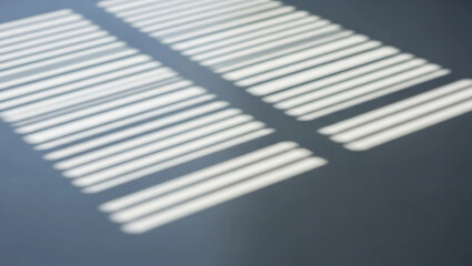 Fototapeta premium Sunlight Blinds Shadow Pattern on Dark Wall Abstract Geometric Background