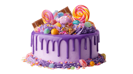 High angle view of cake with text against pink background