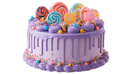 High angle view of cake with text against pink background