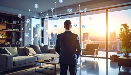 Modern man contemplates smart home technology