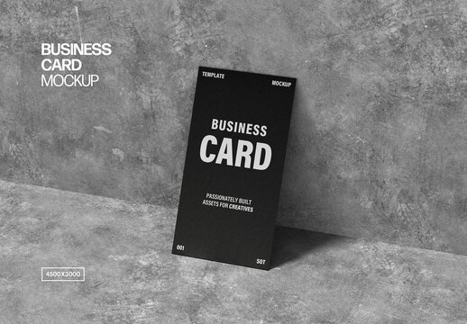 Concrete Angle Business Card 90x50mm Mockup