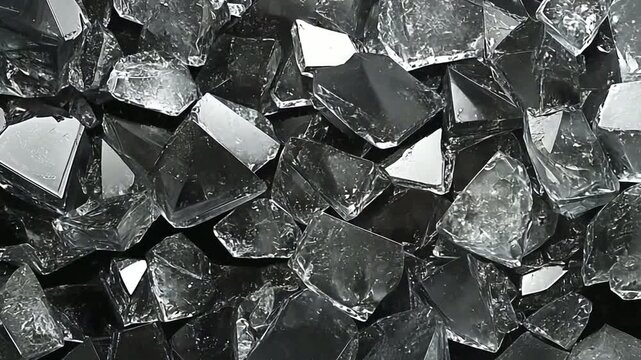 Gleaming obsidian shards create abstract tableau