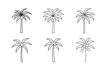 line art date tree drawing set bundle