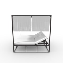 3d render Poolside Cabana design element Furniture