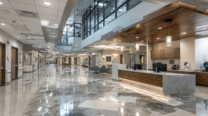 Healthcare facility innovations featuring smart layouts, infection control air systems, energy-efficient design, wayfinding apps, and integrated equipment management.