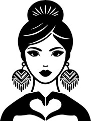 Elegant Beauty Salon Logo in Solid Black Silhouette for Modern Branding