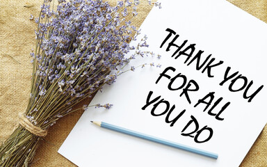 Thank you For All You Do - thankful phrase is shown using the text