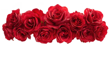 Red Rose Floral Frame Border Arrangements on transparent background
