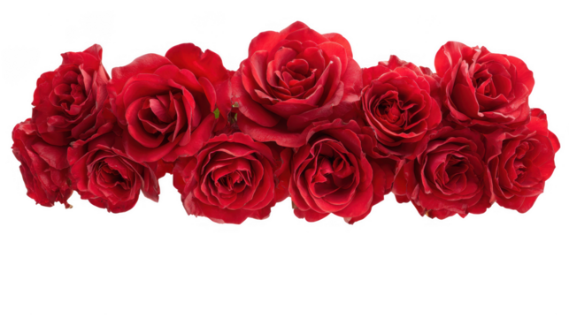 Red Rose Floral Frame Border Arrangements on transparent background