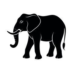 Fototapeta premium Majestic elephant standing tall with bold stance Line Art Vector illustration