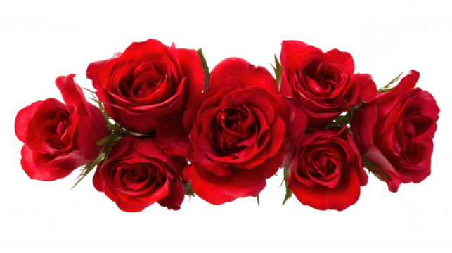 Red Rose Floral Frame Border Arrangements on transparent background - Powered by Adobe