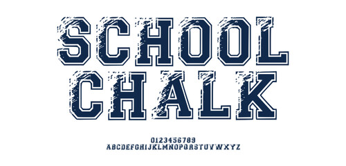 Classic college font. School sport font in american style for football, baseball or basketball logos and t-shirt. Athletic department typeface, varsity style font. Vector
