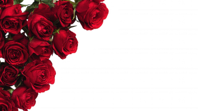 Red Rose Floral Frame Border Arrangements on transparent background