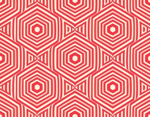Geometryczny wzór z czerwonymi liniami
