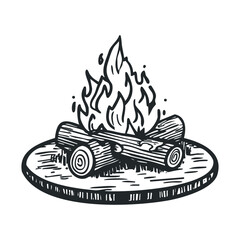 Cozy campfire in nature for summer gatherings and outdoor adventures