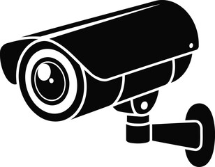 CCTV Security Camera Silhouette Vector  Design, Transparent Background.