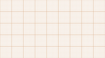 Sheet of graph paper with a grid of 10 cells in a square, small squares on a white background. For mathematical, engineering, architectural and technical drawings. Seamless illustration. Vector.
