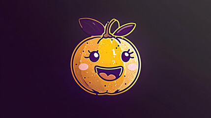 Obraz premium Joyful orange character with beaming smile. Sweet fruit mascot brings a touch of happiness.