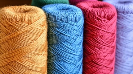 Colorful Thread Spools for Weaving and Crafting Projects